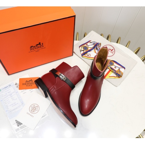 Replica Hermes Boots For Women #1244827 $98.00 USD for Wholesale