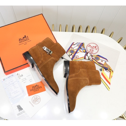 Replica Hermes Boots For Women #1244834 $98.00 USD for Wholesale