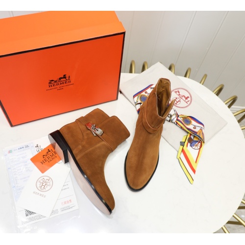 Replica Hermes Boots For Women #1244834 $98.00 USD for Wholesale