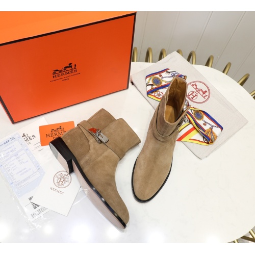 Replica Hermes Boots For Women #1244837 $98.00 USD for Wholesale