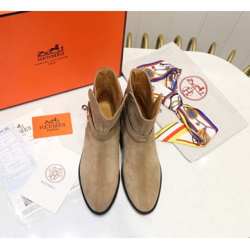 Replica Hermes Boots For Women #1244837 $98.00 USD for Wholesale