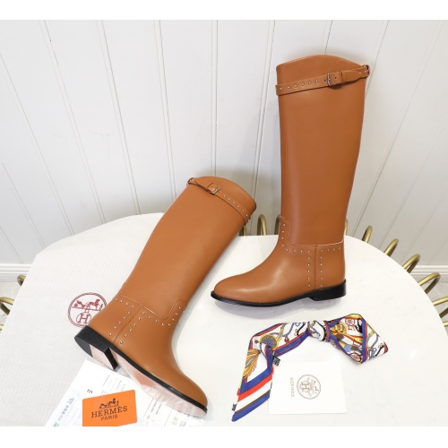 Replica Hermes Boots For Women #1244858 $118.00 USD for Wholesale