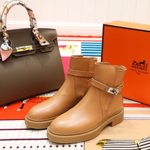 Replica Hermes Boots For Women #1244882 $102.00 USD for Wholesale