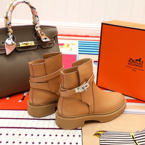 Replica Hermes Boots For Women #1244882 $102.00 USD for Wholesale