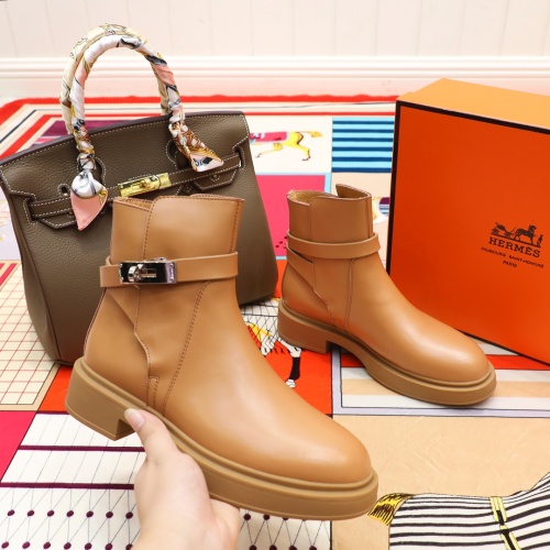 Replica Hermes Boots For Women #1244882 $102.00 USD for Wholesale