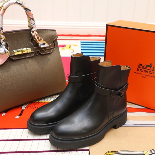 Replica Hermes Boots For Women #1244883 $102.00 USD for Wholesale