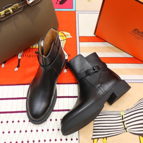 Replica Hermes Boots For Women #1244883 $102.00 USD for Wholesale