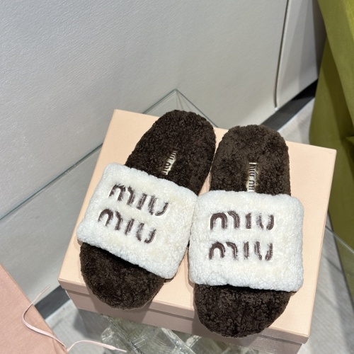 Replica MIU MIU Slippers For Women #1245038 $98.00 USD for Wholesale