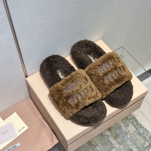 MIU MIU Slippers For Women #1245040 $98.00 USD, Wholesale Replica MIU MIU Slippers