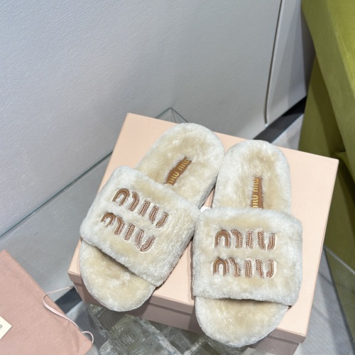 Replica MIU MIU Slippers For Women #1245042 $98.00 USD for Wholesale