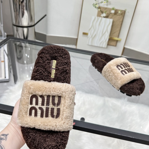 Replica MIU MIU Slippers For Women #1245356 $92.00 USD for Wholesale