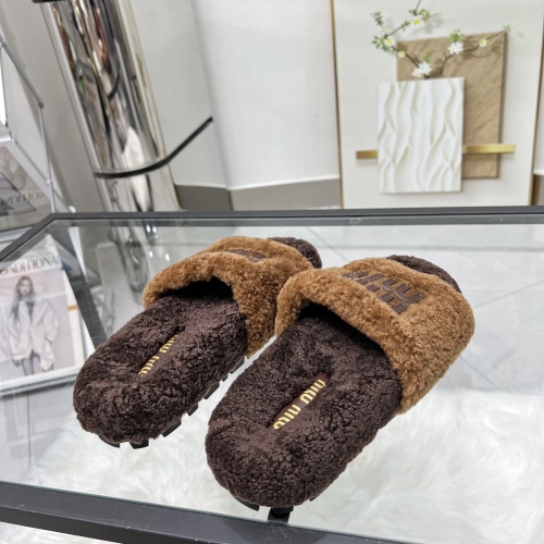 Replica MIU MIU Slippers For Women #1245357 $92.00 USD for Wholesale