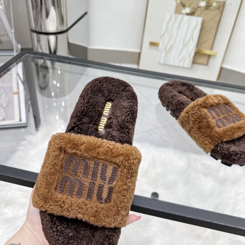 Replica MIU MIU Slippers For Women #1245357 $92.00 USD for Wholesale