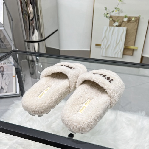 Replica MIU MIU Slippers For Women #1245358 $92.00 USD for Wholesale