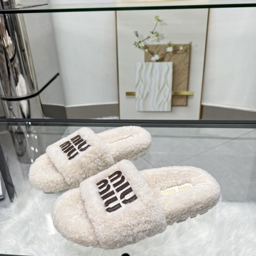 Replica MIU MIU Slippers For Women #1245358 $92.00 USD for Wholesale