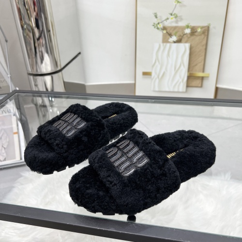 Replica MIU MIU Slippers For Women #1245359 $92.00 USD for Wholesale