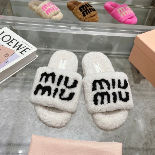 MIU MIU Slippers For Women #1245360 $92.00 USD, Wholesale Replica MIU MIU Slippers