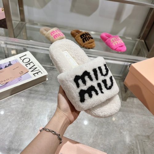 Replica MIU MIU Slippers For Women #1245360 $92.00 USD for Wholesale