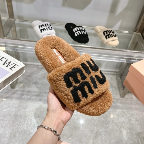 Replica MIU MIU Slippers For Women #1245363 $92.00 USD for Wholesale