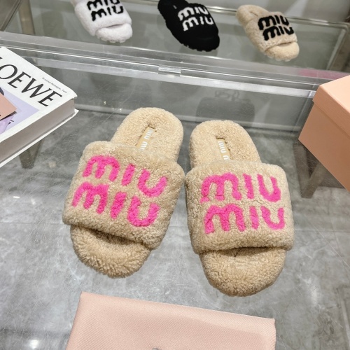 MIU MIU Slippers For Women #1245365 $92.00 USD, Wholesale Replica MIU MIU Slippers