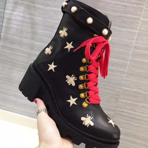 Replica Gucci Boots For Women #1245442 $100.00 USD for Wholesale