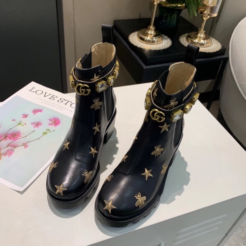 Replica Gucci Boots For Women #1245448 $100.00 USD for Wholesale