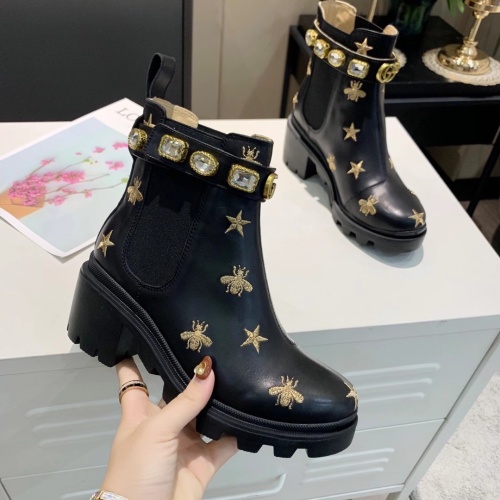 Replica Gucci Boots For Women #1245448 $100.00 USD for Wholesale