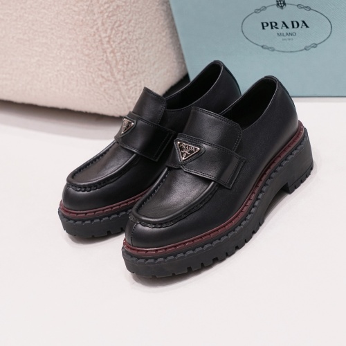 Prada Leather Shoes For Women #1245569 $100.00 USD, Wholesale Replica Prada Leather Shoes