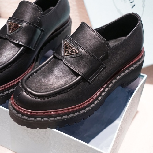 Replica Prada Leather Shoes For Women #1245569 $100.00 USD for Wholesale