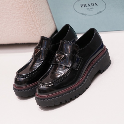 Prada Leather Shoes For Women #1245570 $100.00 USD, Wholesale Replica Prada Leather Shoes