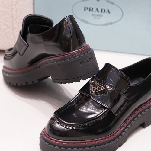 Replica Prada Leather Shoes For Women #1245570 $100.00 USD for Wholesale