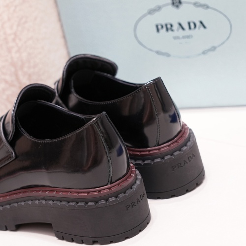 Replica Prada Leather Shoes For Women #1245570 $100.00 USD for Wholesale