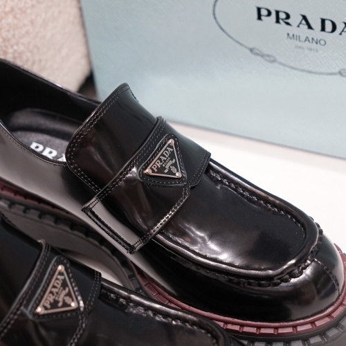 Replica Prada Leather Shoes For Women #1245570 $100.00 USD for Wholesale