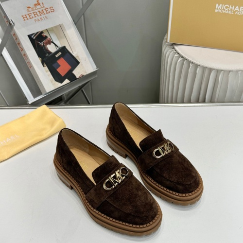 Michael Kors Leather Shoes For Women #1245583 $96.00 USD, Wholesale Replica Michael Kors Leather Shoes