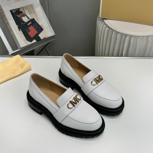 Michael Kors Leather Shoes For Women #1245584 $96.00 USD, Wholesale Replica Michael Kors Leather Shoes