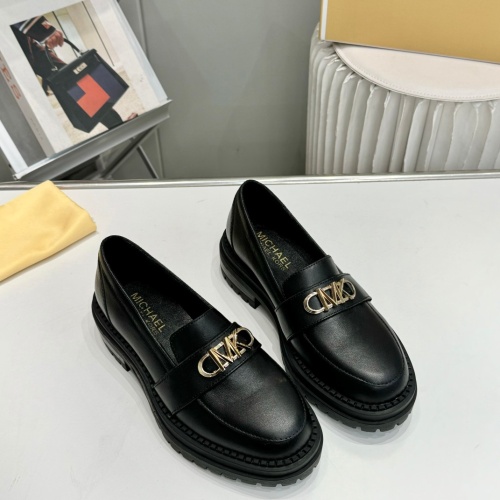 Michael Kors Leather Shoes For Women #1245585 $96.00 USD, Wholesale Replica Michael Kors Leather Shoes