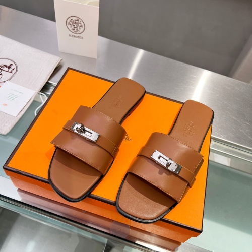 Replica Hermes Slippers For Women #1245725 $82.00 USD for Wholesale