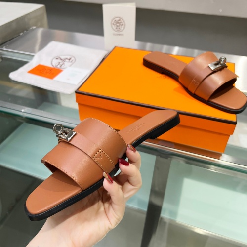 Replica Hermes Slippers For Women #1245725 $82.00 USD for Wholesale