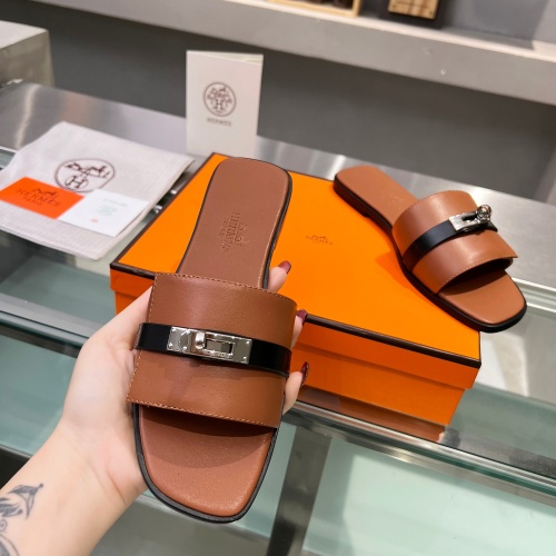 Replica Hermes Slippers For Women #1245726 $82.00 USD for Wholesale