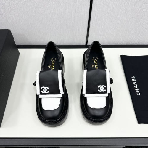 Replica Chanel Leather Shoes For Women #1245864 $118.00 USD for Wholesale