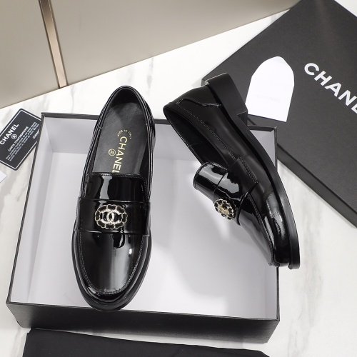 Replica Chanel Leather Shoes For Women #1245873 $96.00 USD for Wholesale