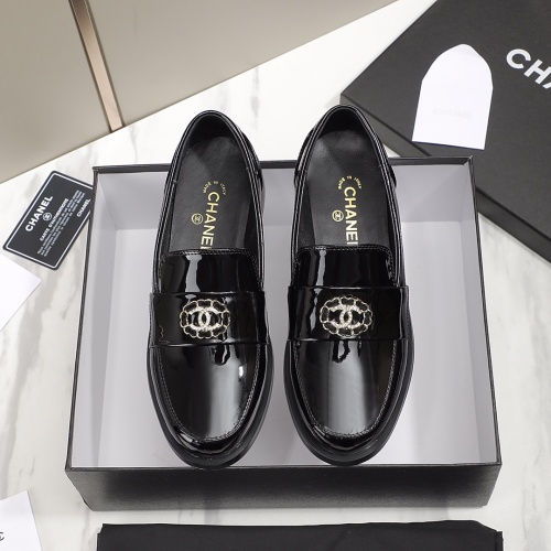 Replica Chanel Leather Shoes For Women #1245873 $96.00 USD for Wholesale