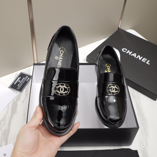 Replica Chanel Leather Shoes For Women #1245873 $96.00 USD for Wholesale