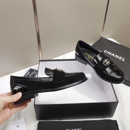 Replica Chanel Leather Shoes For Women #1245874 $96.00 USD for Wholesale