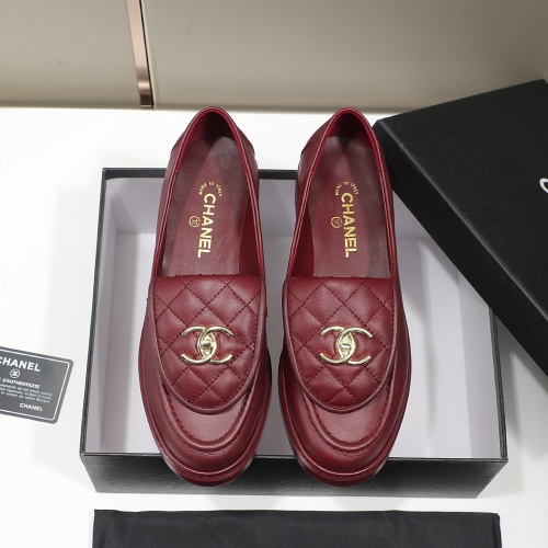 Replica Chanel Leather Shoes For Women #1245885 $92.00 USD for Wholesale