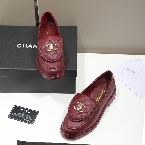 Replica Chanel Leather Shoes For Women #1245885 $92.00 USD for Wholesale