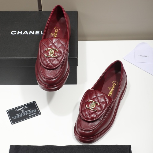 Replica Chanel Leather Shoes For Women #1245888 $92.00 USD for Wholesale