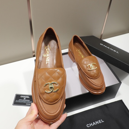 Replica Chanel Leather Shoes For Women #1245889 $92.00 USD for Wholesale