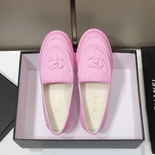 Replica Chanel Leather Shoes For Women #1245890 $92.00 USD for Wholesale