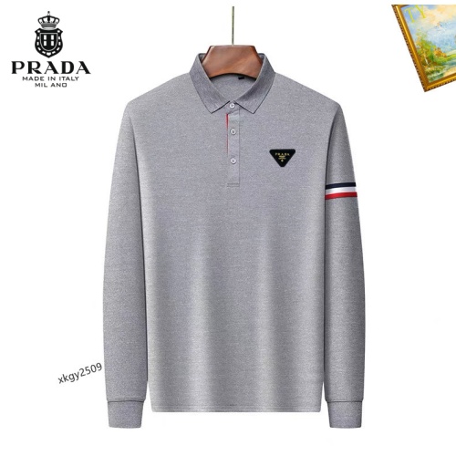 Prada T-Shirts Long Sleeved For Men #1247055 $40.00 USD, Wholesale Replica Prada T-Shirts